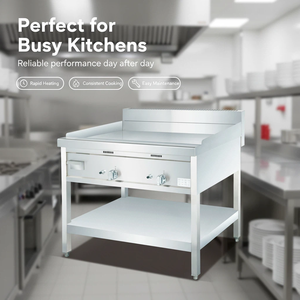 Напольная газовая гриль-плита OUTE 36 дюймов, коммерческая, из нержавеющей стали, с 2 конфорками, энергосберегающая, для ресторанов и отелей - Product Image 3