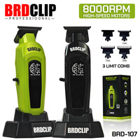 Tondeuse à cheveux professionnelle sans fil à lame en T 8000 tr/min, lame en céramique DLC, Zero Gap, 2000 mAh, rechargeable USB-C, 3 peignes, kit de barbier