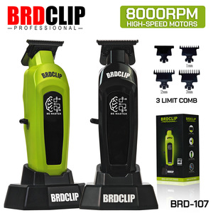 Tondeuse à <span class=keywords><strong>cheveux</strong></span> professionnelle sans fil à lame en T 8000 tr/min, lame en céramique DLC, Zero Gap, 2000 mAh, rechargeable USB-C, 3 peignes, kit <span class=keywords><strong>de</strong></span> barbier - Product Image 1