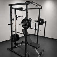 En gros Power Cage et Rack de musculation complet avec système de poulies pour tirage vertical, rameur et poulie à câble, avec bras de sécurité, pour salle de sport à domicile et salle de sport commerciale
