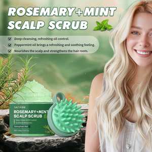 Deep Cleansing Refreshing Oil Control Strengthen <b>Hair</b> Roots Natural Rosemary Mint Scalp <b>Scrub</b> Kit With Comb - Product Image 2