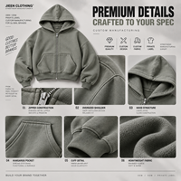 Vente en gros de sweats à capuche zippés personnalisés, surdimensionnés, épais, style streetwear, décontractés, fournisseur d'usine de vêtements