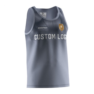 Camiseta Deportiva sin Mangas para Hombre, Color Gris, Precio al por Mayor, Chaleco de Rugby, Transpirable, para Entrenamiento - Product Image 5