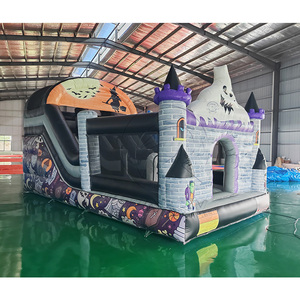 Château gonflable commercial d'Halloween avec toboggan, maison hantée et structure de saut gonflable pour événements d'enfants - Product Image 2