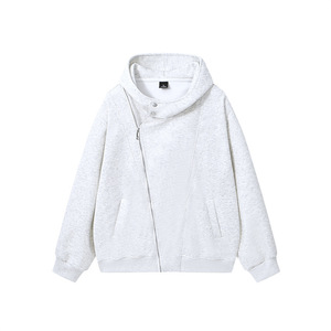 Sweat-shirt à capuche Weixing à manches longues avec poche zippée, décontracté pour jeunes, blanc, gris clair, bleu marine, noir - Product Image 1