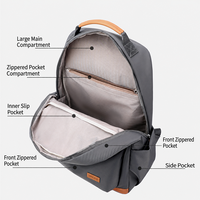 Sac à dos de voyage unisexe léger en Oxford avec fermeture éclair, sac à dos tendance pour les trajets quotidiens, l'école et l'université, imperméable, grande capacité, pour ordinateur portable