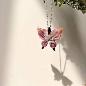 Pendentif papillon en verre fait main, collier en verre, ornement, accessoires de vêtements chinois Han, pendentif DIY, cadeau, matériau importé, Sim - Product Image 4