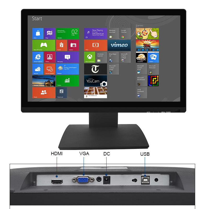IP65 Industrial Display 21.5 Inch Black Waterproof LED Wall Mount TFT Touchscreen/New Industrial Grade LCD Monitor