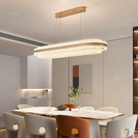 Moderner Luxuriöser Eleganter Leuchtender Ovaler Kristall-Kronleuchter, Scharlachrotes Doppelring-Design für Esstisch, Kücheninsel, Formelles Esszimmer