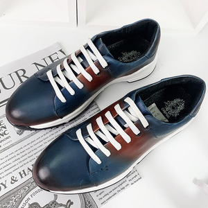 Chaussures décontractées pour hommes en cuir véritable, semelle extérieure en caoutchouc, semelle intermédiaire en EVA, chaussures de golf d'automne - Product Image 2