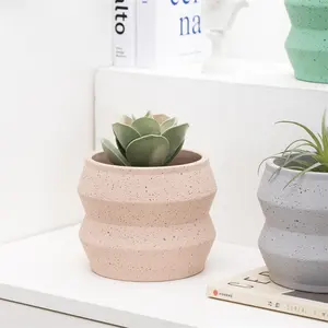 Vaso de planta de concreto, vaso para plantas tipo bonsai decorativo