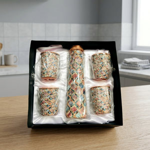 Bouteille d'eau en cuivre de haute qualité au design élégant 1000 ml avec verre, écologique, unisexe, cadeau d'affaires - Product Image 2