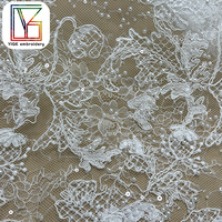 Haute qualité Tulle cordon broderie perle maille dentelle tissu luxe blanc mariée perlée Sequin Net dentelle tissu pour robes de mariée