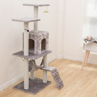 Arbre à chat multi-niveaux avec condo, hamac, rampe, griffoir en sisal et maison de jeu pour chats et chatons
