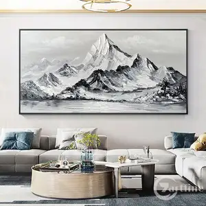 Wholesale Relief Handmade Oil Paintings Heavy Texture Artworks Modern Design Decorative Canvas Mountain Abstract Art Wall