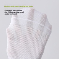 Chaussettes en maille de coton 6334 pour hommes, chaussettes basses respirantes, couleur unie, antibactériennes, décontractées, pour l'été