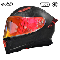 Casque de moto intégral en fibre de carbone avec protection solaire et masque facial pour tout-terrain, doublure en coton – Vente en gros usine AD