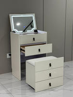 Coiffeuse en bois massif à plateau rabattable avec commode, table de maquillage moderne et minimaliste pour chambre à coucher, meuble de fin de lit