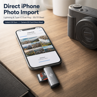 Petit lecteur de carte SD double tête USB C et USB A avec USB3.0 5 Gbps 5 en 1 compatible avec MacBook Type-C Téléphones Hub USB