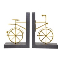 Porte-livres décoratifs en fonte en forme de vélo, style antique, support de livres en métal, porte-livres créatif en forme de vélo