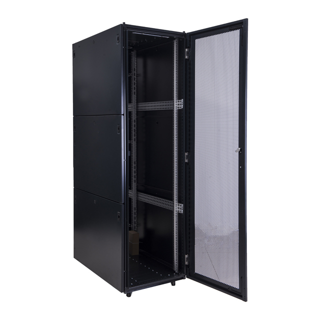 19 Inch White Network Rack Server Cabinet Double Doors 42U/47U Metal Pull Glass Enclosure in Stock