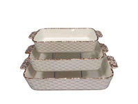 Plat de cuisson en céramique écologique et durable, design minimaliste à double poignée, compatible micro-ondes, pour camping, plat à pizza