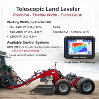 Niveleuse agricole télescopique tractée par tracteur avec contrôle GNSS RTK ou laser en option, niveleuse de terrain avec roues