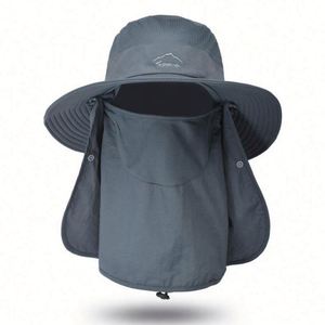 Chapeau de pêcheur anti-UV, imperméable, pliable, à séchage rapide, avec cordon, pour l'extérieur - Product Image 5