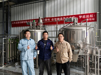 Equipo para la Elaboración de Kombucha, 500L 1500L, Línea de Producción Pequeña, Recipiente a Presión, Bomba, PLC, Enfriamiento por Glicol, SUS304