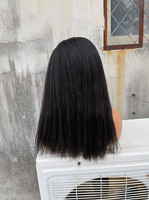 Perruque Lace Front Kinky Straight 100% Cheveux Humains, Dentelle HD Transparente, Pré-Pluckée avec Baby Hair, 13x 4x 6, Vente en Gros Direct Usine