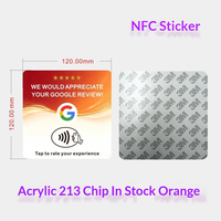 Plaque autocollante NFC en acrylique de 120 mm pour avis Google – Tap-to-Scan pour commander via code QR – Lecture/écriture passive
