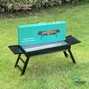 Folding Stainless Steel Charcoal <b>BBQ</b> Grill Outdoor Portable Grill With <b>Tool</b> Holder For Camping Picnic - Product Image 2