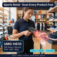 Lecteur de codes-barres filaire ergonomique UIMG HS10 1D USB Plug and Play pour les points de vente des magasins de proximité
