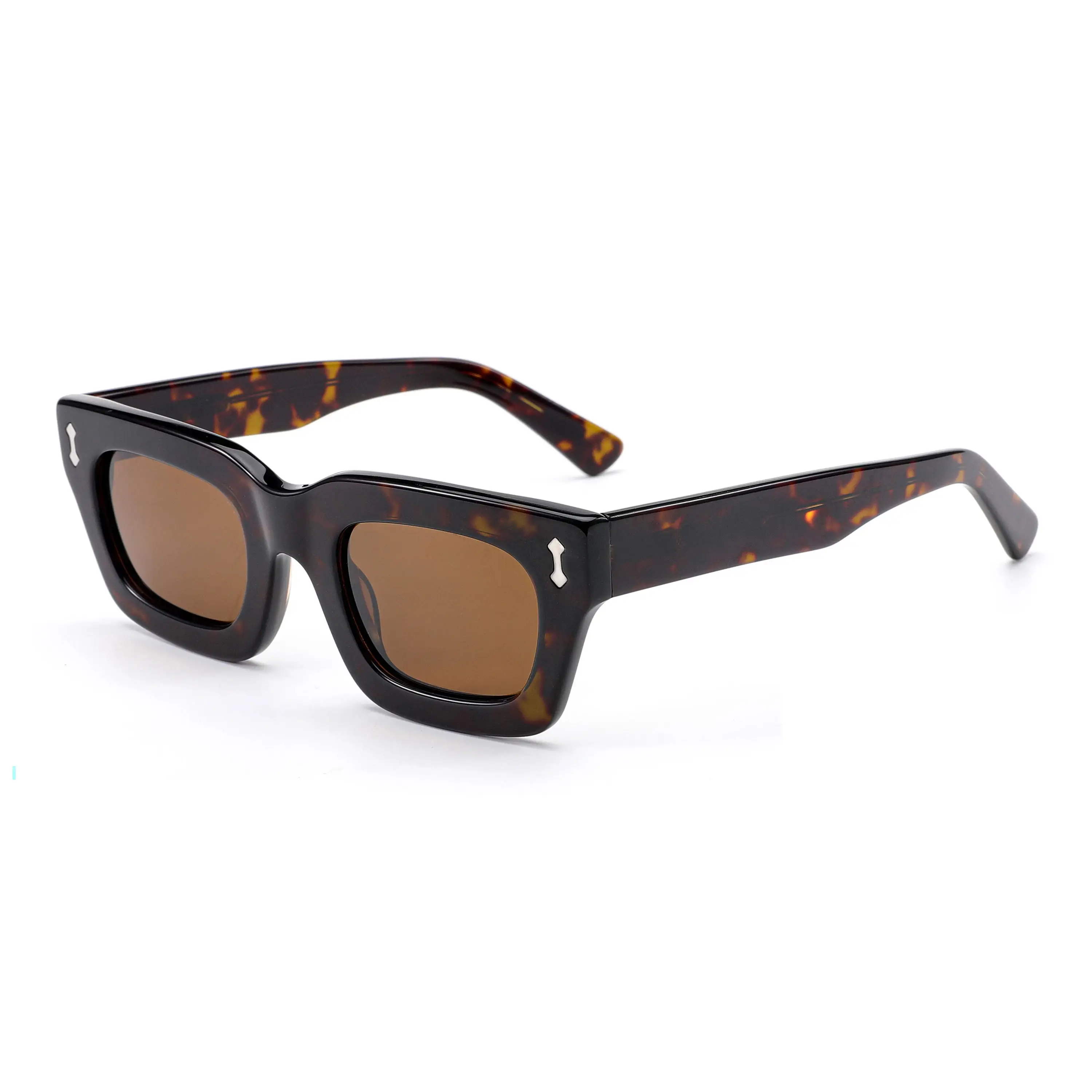 Liebes Designer Tortoiseshell Sonnenbrille polarisierte rechteckige Sonnenbrille Mann handgefertigt Acetat-Quadrat-Sonnenbrille Brille Uv400