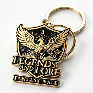 พวงกุญแจโลหะผสมสังกะสีรูปนกฟีนิกซ์แฟนตาซี 3 มิติ แบบกำหนดเอง ชุบทองเคลือบแข็ง น้ำหนักเบา ของที่ระลึกงานอีเว้นท์รูปการ์ตูน - Product Image 6