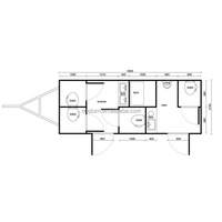 Remorque WC mobile robuste à 4 cabines, en tôle galvanisée chinoise, avec caractéristiques écologiques, pour la construction