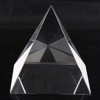 Presse-papiers pyramidal en cristal optique transparent avec gravure laser 3D personnalisée, prismes en verre, options de couleur jade, coffret cadeau - Cadeaux d'affaires