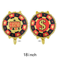 Ballons en aluminium à thème casino avec motif de dés et de poker 3D de 12 pouces et 24 pouces en gros pour les décorations de fête de jeu