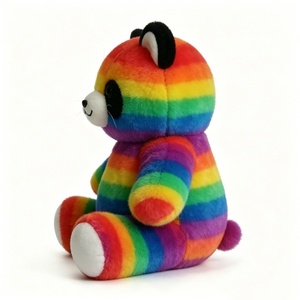 Peluche panda arc-en-ciel personnalisée, peluche panda rayée colorée, jouet en peluche panda rayé arc-en-ciel - Product Image 4