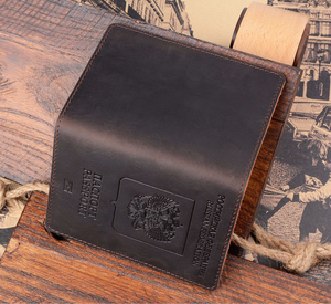 Housse de passeport en cuir véritable pour la Russie, en anglais, avec impression, qualité supérieure - Product Image 4