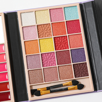 Palette d'ombres à paupières minérales néon imperméables à étiquette privée avec des tons de peau clairs et foncés multicolores, finition scintillante 30g