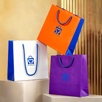 Sacs d'emballage en papier recyclable écologique SHISHANGMEI avec logo personnalisé, poignées en ruban durables, impression offset