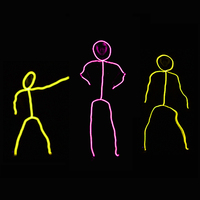 Nouveauté EL fil bricolage LED vêtements de danse accessoires de vêtements lumineux pour scène Performance Costume Flexible nouvel an fête fournitures