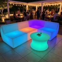 Canapé LED Lumineux en Plastique PE pour KTV, Hôtel, Bar, Loisirs et Divertissement, Télécommande, 16 Couleurs Changeantes, Étanche IP65