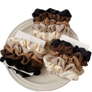 Vente en gros de bandeaux pour cheveux en satin personnalisés, élégants, style Scrunchie, style 'French Girl', luxe léger, 8 cm, pour femmes, accessoires de mariage - Product Image 1