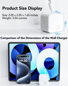 Cargador de Cable Retráctil para Cargar <span class=keywords><strong>2</strong></span>, Cable de Carga Retráctil de 35,4 Pulgadas, 35W, PD, Puerto de 1 a 1, <span class=keywords><strong>2</strong></span> - Product Image 5