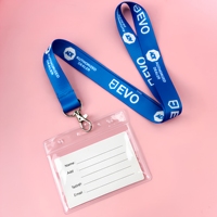 Lanière en gros personnalisée en sangle polyester multicolore, porte-badge d'identification, étui pour carte, porte-nom d'exposition, lanière de haute qualité directement de l'usine