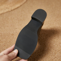 Bottines pour femmes en cuir de veau véritable, à bout carré, talon épais, à enfiler, couleur beige nude, vente en gros