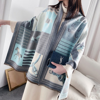 Écharpe en polyester épaisse à imprimé animal pour femmes, châle luxueux et chaud, couverture douce surdimensionnée, accessoire pour temps froid