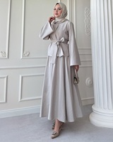 Großhandel Elegantes Polyester Muslimisches Zweiteiler-Set Oberteil und Rock Damen Islamischer Abaya-Stil Bescheidenes Herbst-Hochzeits-Outfit Atmungsaktiv Locker Geschnitten